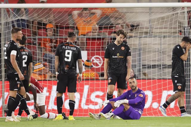 AZ Alkmaar ripped through a dejected Dundee United outfit.