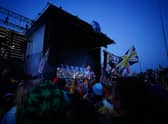 The crowd watches the Pet Shop Boys performing on The Other Stage at the Glastonbury Festival at Worthy Farm in Somerset. Picture date: Sunday June 26, 2022.