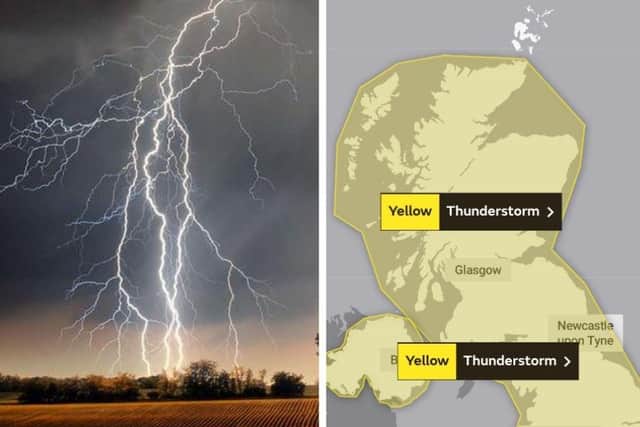 The Met Office has issued a yellow warning for thunderstorms and potentially some flooding across Scotland on Thursday.