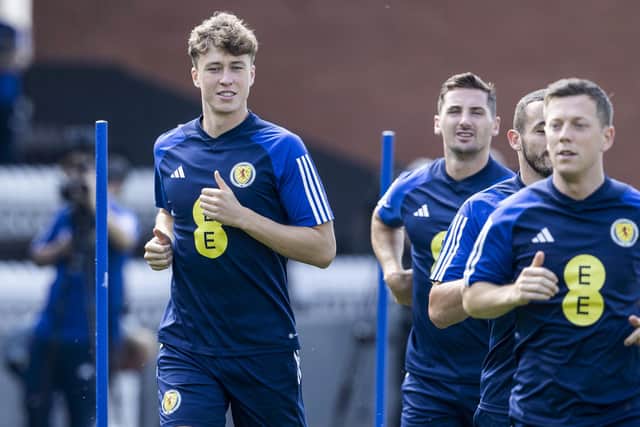 Jack Hendry during a Scotland training session at Lesser Hampden ahead of the trip to Norway on Saturday.  (Photo by Alan Harvey / SNS Group)