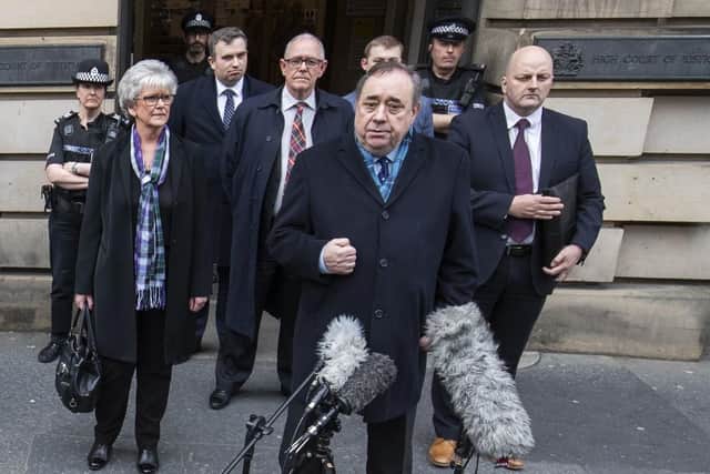 Alex Salmond leaves the High Court in Edinburgh after he was cleared of all charges