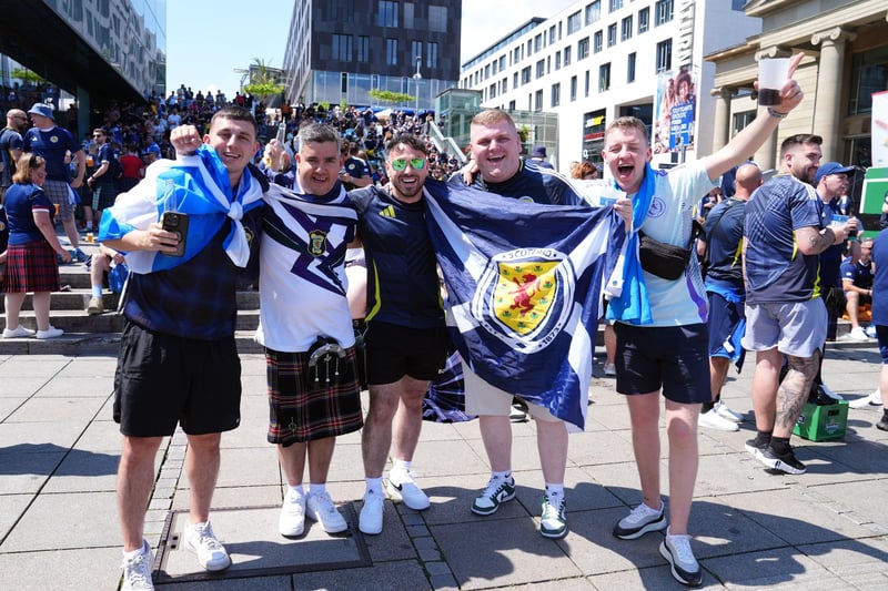 Scotland fans in Stuttgart ahead of their Euro 2024 group A game against Hungary