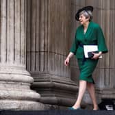 Former British prime minister Theresa May and her husband Philip May leaving the National Service of Thanksgiving at St Paul's Cathedral, London, on day two of the Platinum Jubilee celebrations. Picture: Henry Nicholls/PA Wire