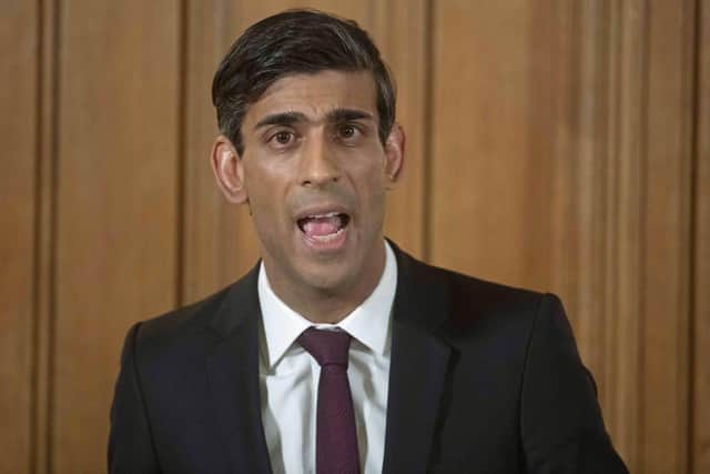 Chancellor Rishi Sunak speaking at a media briefing in Downing Street. Photo: PA/JULIAN SIMMONDS