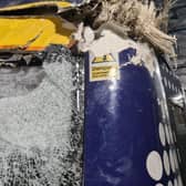 Significant damage to Abellio ScotRail Class 170, 170405, by a tree blown onto the line following Storm Arwen.