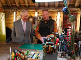 King Charles III, then Prince of Wales with Steve Fletcher (right) during a special episode of The Repair Shop as part of the BBC's centenary celebrations. Issue date: Wednesday October 26, 2022.