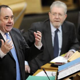 Alex Salmond in typically combative form during a session of First Minister's Questions in March 2013 (Picture: Greg Macvean)