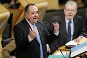 Alex Salmond in typically combative form during a session of First Minister's Questions in March 2013 (Picture: Greg Macvean)