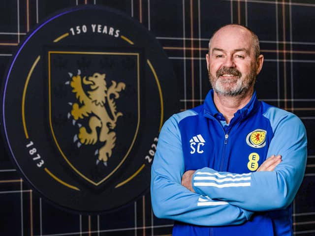 Steve Clarke is pictured at Hampden Park after signing a contract extension to remain Scotland head coach until 2026. (Photo by Craig Williamson / SNS Group