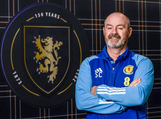 Steve Clarke is pictured at Hampden Park after signing a contract extension to remain Scotland head coach until 2026. (Photo by Craig Williamson / SNS Group
