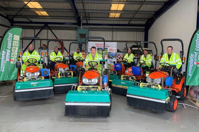 The company with its fleet of Weed-IT spot-weeding machines. Picture: contributed.