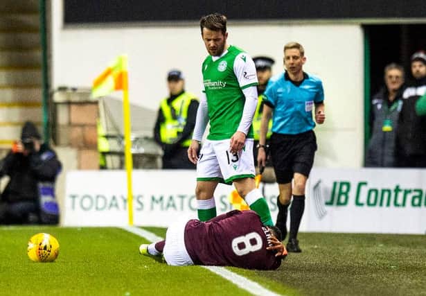 Marc McNulty faces a two-game ban after clashing with Sean Clare during the Edinburgh derby