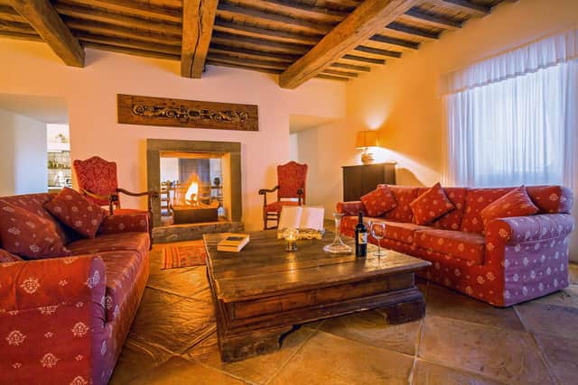 The cottage lounge at Borgo Bastia Creti. Pic: Borgo Bastia Creti/PA.