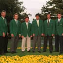1988 champion Sandy Lyle pictured with fellow European winners Bernhard Langer, Ian Woosnam, Jose Maria Olazabal, Seve Ballesteros and Nick Faldo at Augusta National in 1995. Picture: Steve Munday/ALLSPORT.