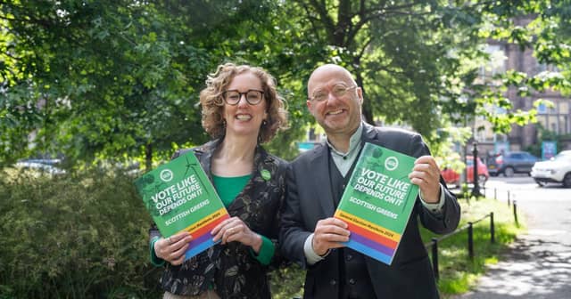 Scottish Green co-leaders Lorna Slater and Patrick Harvie unveil the policy programme at Summerhall