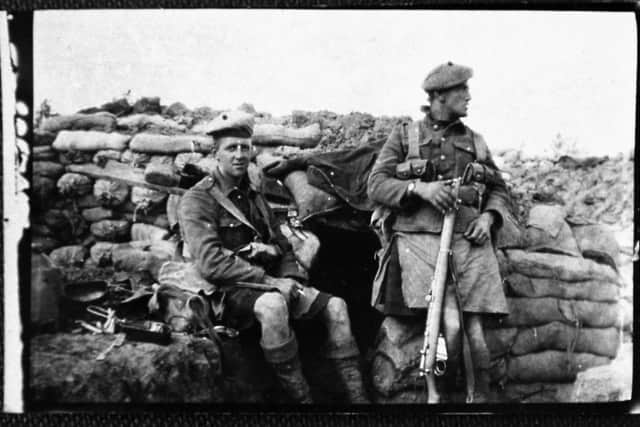 Soldiers from the Black Watch in the trenches during World War I. Picture: Black Watch Museum