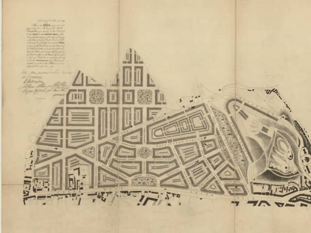 One of Playfair's plans for Edinburgh's Third New Town which was submitted in 1819.