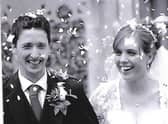 Chris and his wife Lindsay on their wedding day.