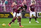 Armand Gnanduillet scored Hearts' second goal against Queen of the South.