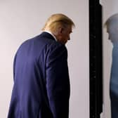 US President Donald Trump leaves the podium at the conclusion of a press conference about his administration's handling of the global coronavirus pandemic (Picture: Chip Somodevilla/Getty Images)
