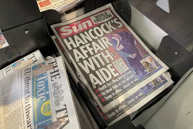 A view of copies of The Sun newspaper on a newsstand in London. Picture: Dan Kitwood/Getty Images