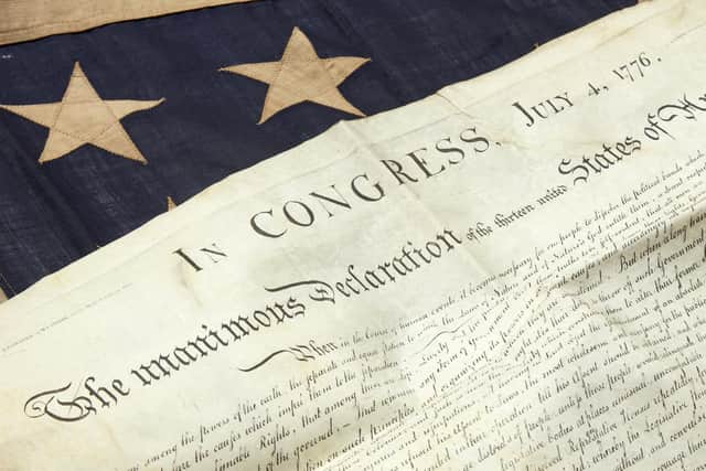 A copy of the Declaration of Independence found in a Scottish attic, which has been sold at auction for £3 million.