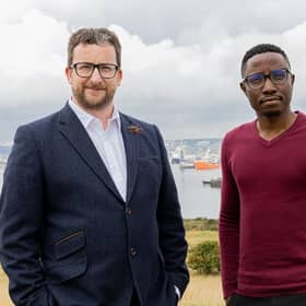 RAB-Microfluidics director of commercialisation Jamie Grant and CEO Dr Rotimi Alabi, pictured in Aberdeen.