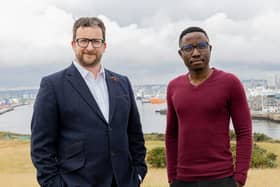 RAB-Microfluidics director of commercialisation Jamie Grant and CEO Dr Rotimi Alabi, pictured in Aberdeen.