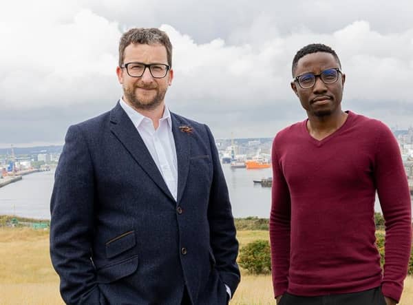 RAB-Microfluidics director of commercialisation Jamie Grant and CEO Dr Rotimi Alabi, pictured in Aberdeen.