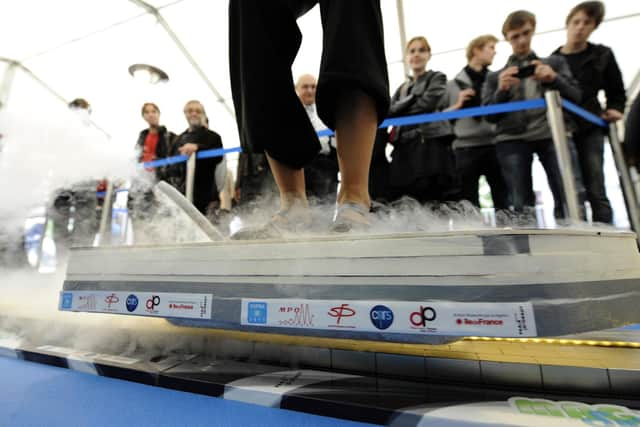 Room-temperature superconductors could enable devices like this levitating MagFly skate to become mainstream (Picture: Bertrand Guay/AFP via Getty Images)