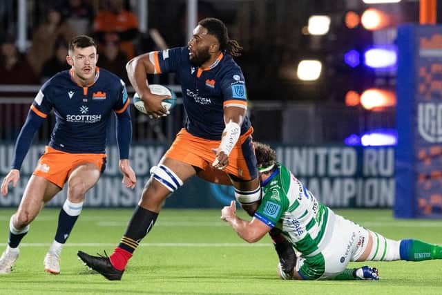 Edinburgh's Bill Mata has not played since injuring his knee against Benetton last December.  (Photo by Ross Parker / SNS Group)