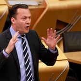 Leader of the Scottish Conservative Party Russell Findlay speaks during an inquiry into SNP finances at the Scottish Parliament Building on 10 June 2026 (Picture: Jeff J Mitchell/Getty Images)