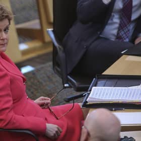 Scotland's First Minister Nicola Sturgeon during First Minster's Questions at the Scottish Parliament as she promised to "root out and condemn" racism following the suspension of SNP member Tim Rideout (Photo: Fraser Bremner/Daily Mail/PA Wire).