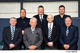 Raith Rovers are under new ownership following a successful takeover by a local consortium. Back row (from left) Dean McKenzie, Allan Halliday, Andrew Barrowman. Front row (from left) Steve MacDonald, John Sim (former owner), Ruriadh Kilgour and Colin Smart.