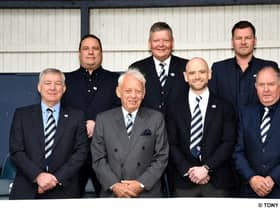 Raith Rovers are under new ownership following a successful takeover by a local consortium. Back row (from left) Dean McKenzie, Allan Halliday, Andrew Barrowman. Front row (from left) Steve MacDonald, John Sim (former owner), Ruriadh Kilgour and Colin Smart.