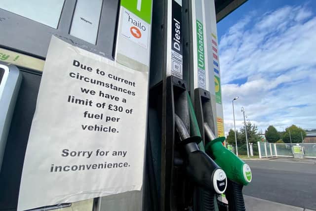This Asda filling station in Dundee limited motorists to £30 of fuel today. Picture: Lisa Ferguson