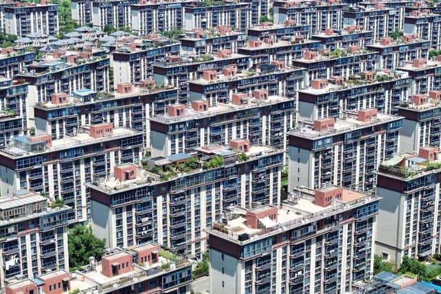 A residential complex built by Chinese property developer Country Garden is seen in Nanjing, in China's eastern Jiangsu province.