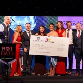 Barratt - Cash for Kids In order: Andrew Morrison, Vic Hendry, Duncan Martin, Paula Smith, Marion McGovern, Yvonne Barrie, Graeme Dunlop, Sam Embrey, Mansoor Ali, Garry Spence