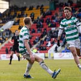 Celtic's Matt O'Riley celebrates after scoring against St Johnstone on Sunday. (Photo by Craig Foy / SNS Group)