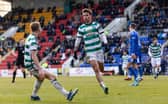 Celtic's Matt O'Riley celebrates after scoring against St Johnstone on Sunday. (Photo by Craig Foy / SNS Group)