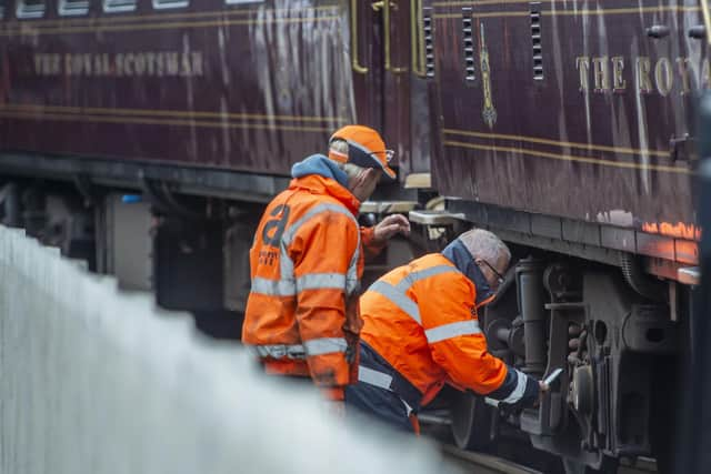 Investigations continue into Flying Scotsman's 'slow speed crash' that left two in hospital. Picture: Lisa Ferguson