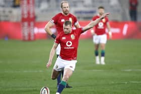 Finn Russell kicks a penalty for the Lions against South Africa. Picture: Steve Haag/PA Wire