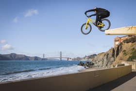 Danny MacAskill spent several weeks filming his new video, Postcard from San Francisco. Picture: Dave Mackison