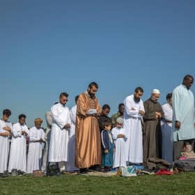 One of the main rituals that occur on Eid ul-adha is the sacrificing of either a sheep, goat, or cow. However, under British law the animal must be killed in an official slaughterhouse. (Photo by Rob Stothard/Getty Images)