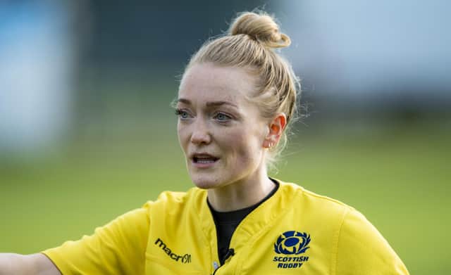 Hollie Davidson has been appointed assistant referee for the 2024 Six Nations match between England and Wales at Twickenham on February 10. (Photo by Mark Scates / SNS Group)
