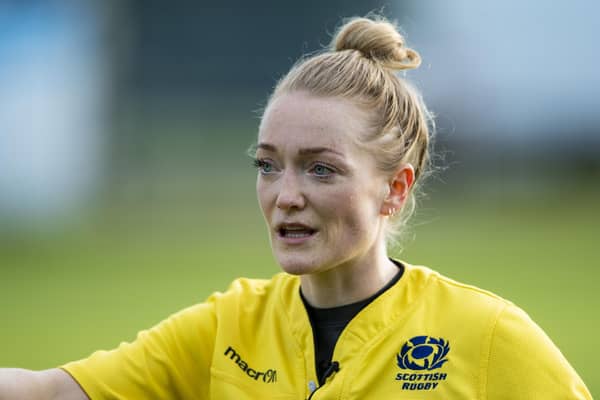 Hollie Davidson has been appointed assistant referee for the 2024 Six Nations match between England and Wales at Twickenham on February 10. (Photo by Mark Scates / SNS Group)