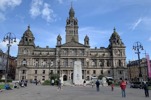 Glasgow City Chambers in George Square in central Glasgow. Photo by Lewis McKenzie/PA Wire.