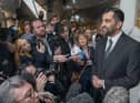 Humza Yousaf speaks to the media after being voted the new First Minister at the Scottish Parliament in Edinburgh. Picture date: Tuesday March 28, 2023.