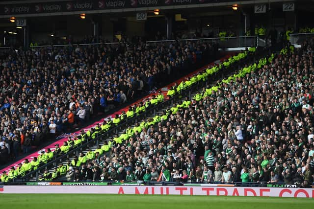 Rangers and Celtic fans pictured at the recent Viaplay Cup final at Hampden.  (Photo by Craig Foy / SNS Group)