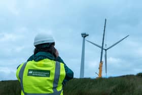 Turbines are currently being removed from Hagshaw Hill wind farm in Lanarkshire, one of the first commercial schemes in Scotland. Picture: Sandy Young/scottishphotographer.com
